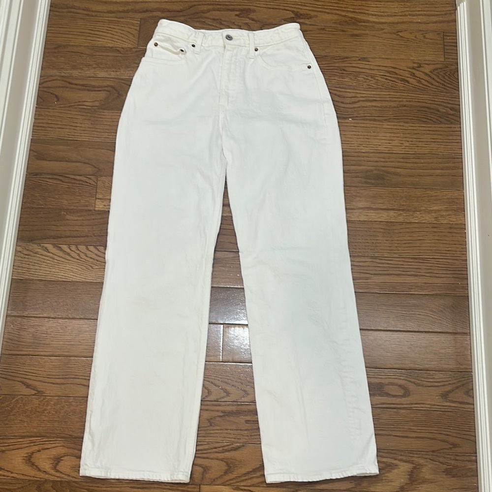 Abercrombie & Fitch White Straight Leg Jeans